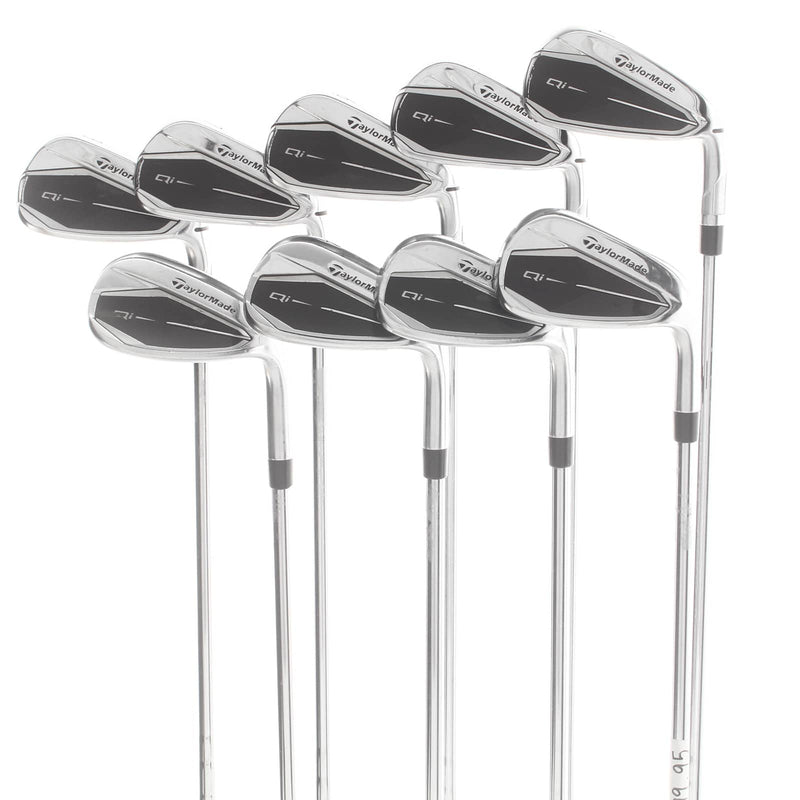TaylorMade Qi Steel Mens Right Hand Irons 4-PW+AW+SW Regular - KBS Max R65