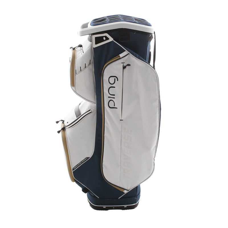 Ping Traverse Cart Bag - White/Blue/Gold