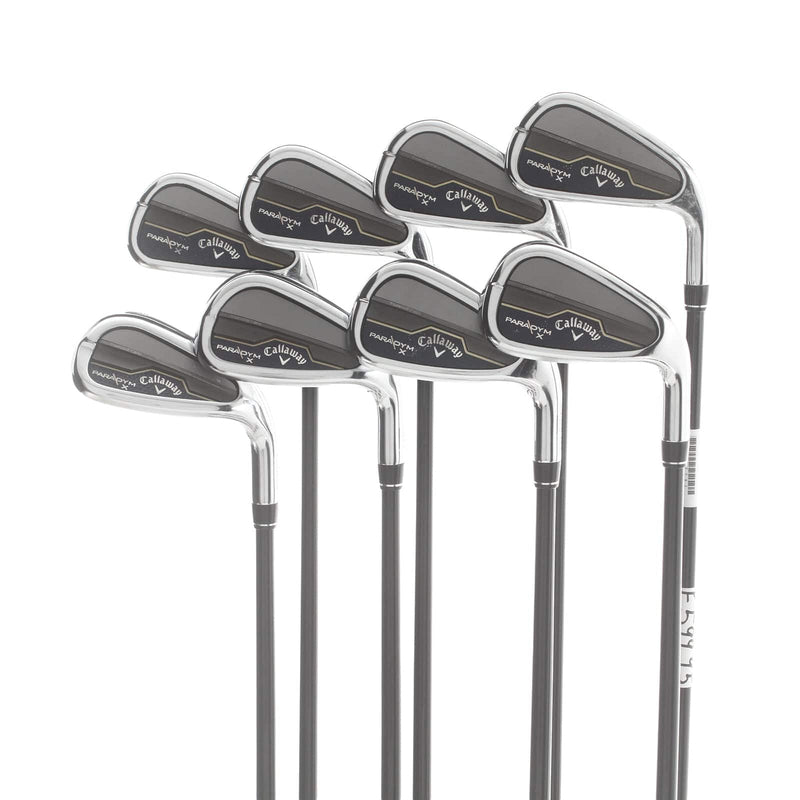 Callaway Paradym X Graphite Mens Right Hand Irons 4-SW Stiff - Mitsubishi Chemical Tensei AV Series Blue 75