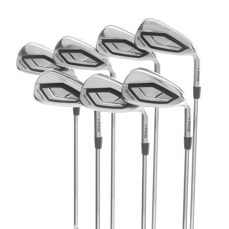 Ping G440 Steel Mens Right Hand Irons 5-UW Blue Dot 1* Upright Regular - Ping AWT 3.0