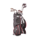 GolPhin GFK 9-10 11 Piece Set Graphite Junior Left Hand Driver,5 Wood,5 Hybrid 5-SW Putter Plus Stand Bag Junior - GolPhin