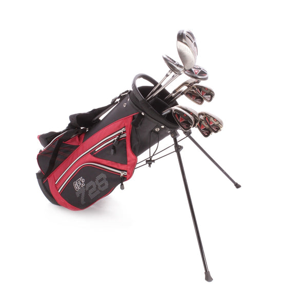 GolPhin GFK 9-10 11 Piece Set Graphite Junior Left Hand Driver,5 Wood,5 Hybrid 5-SW Putter Plus Stand Bag Junior - GolPhin