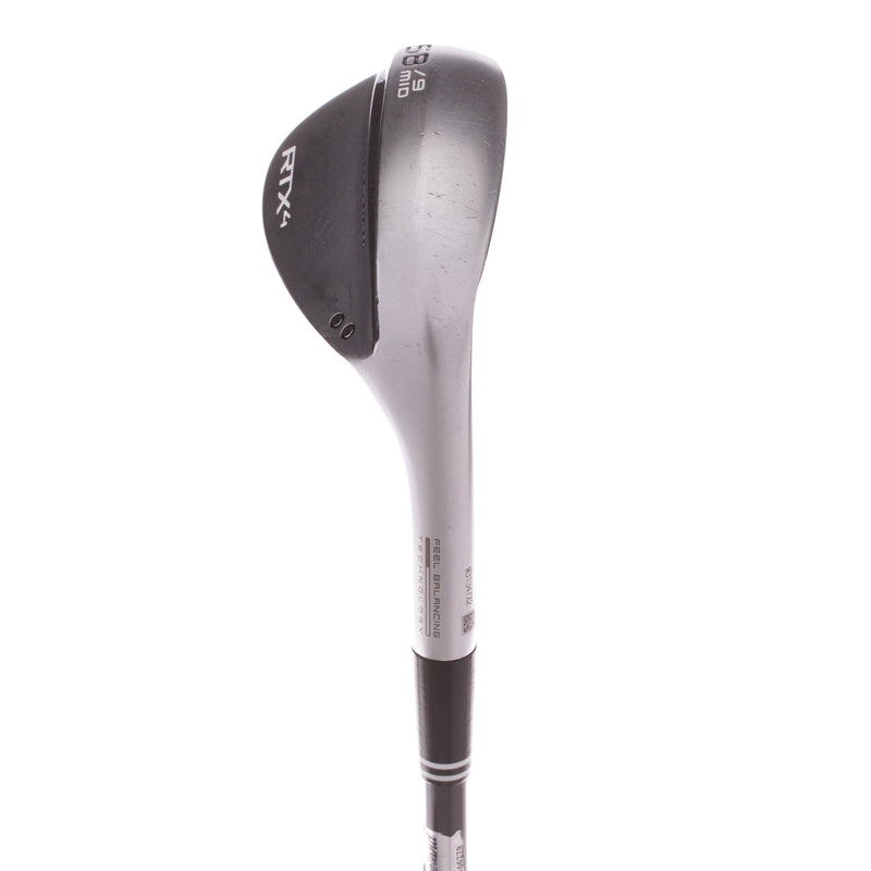 Cleveland RTX 4 Mid Grind Tour Chrome Graphite Mens Right Hand Lob Wedge 58 Degree 9 Bounce Senior - Miyazaki