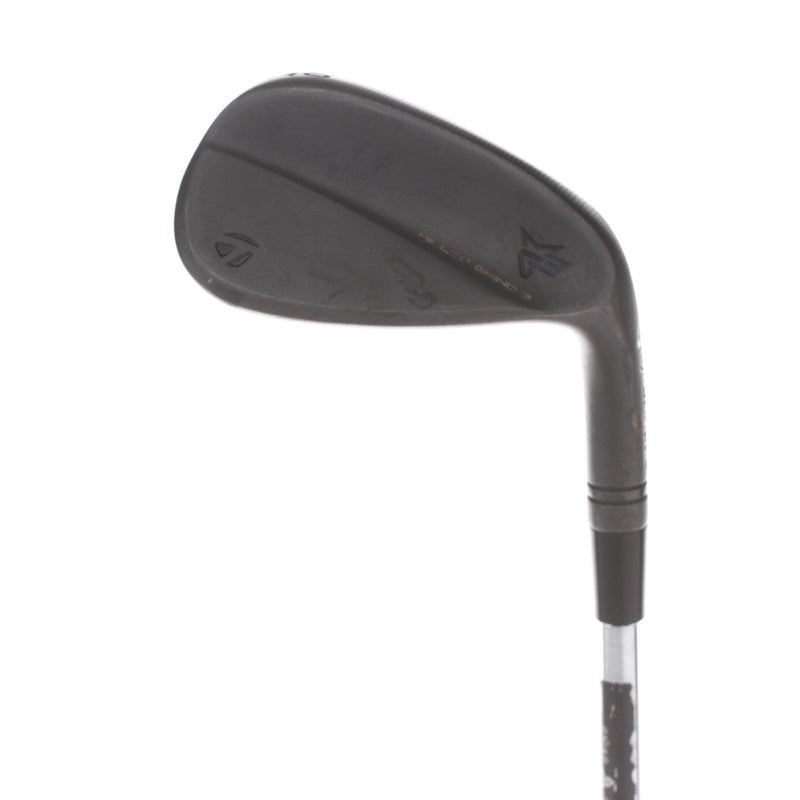 TaylorMade Milled Grind 3 Black Raw Steel Men's Right Gap Wedge 50 Degree 9 Bounce Stiff - Dynamic Gold S200