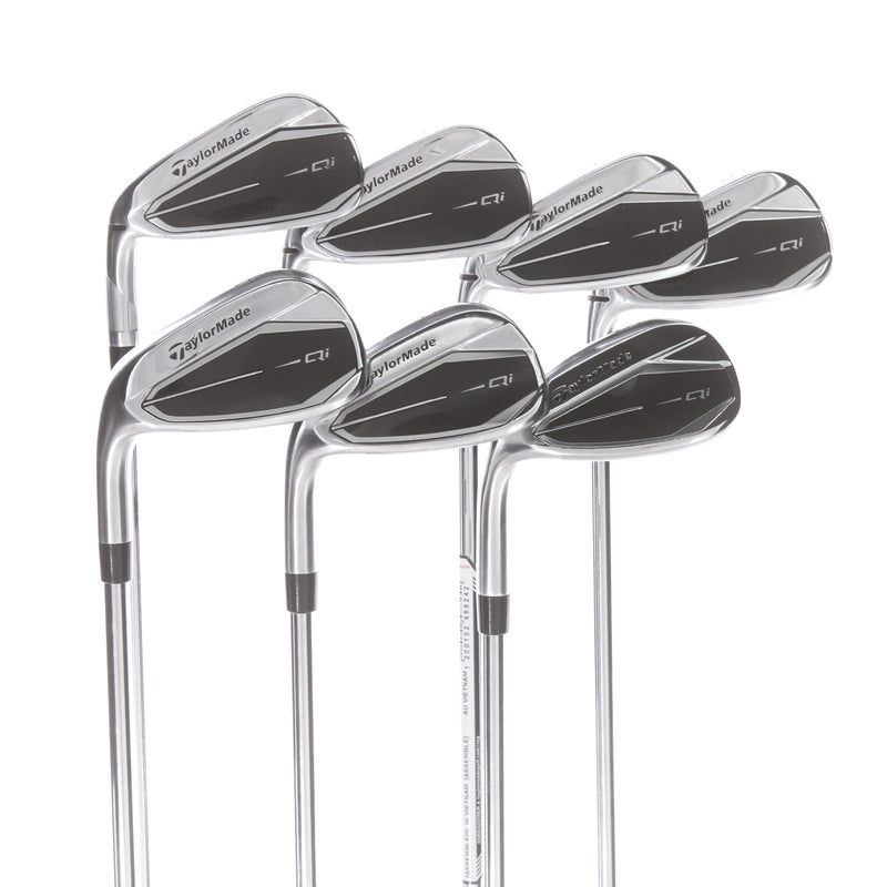 TaylorMade Qi Steel Mens Left Hand Irons 5-SW Regular - KBS Max 85