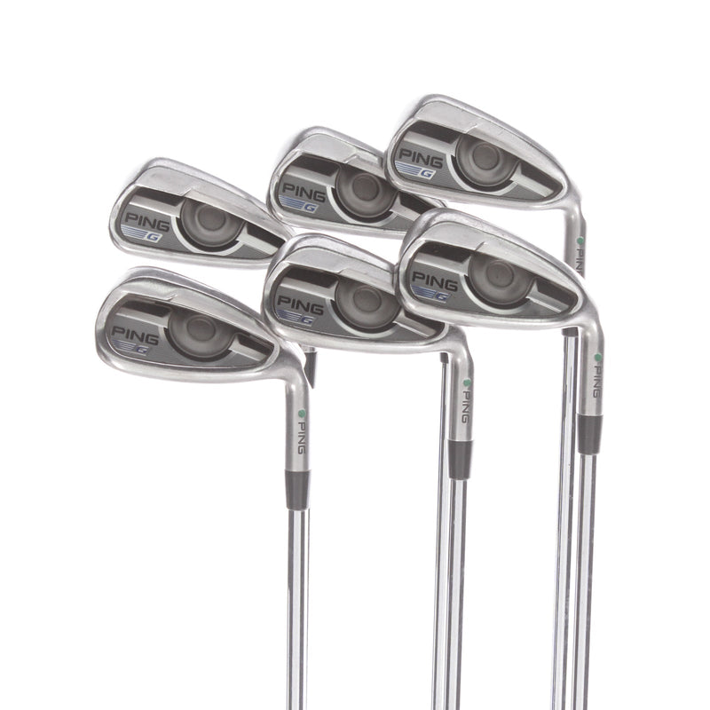 Ping G Series Steel Mens Right Hand Irons 5-PW Green Dot 2* Upright Regular - Ping AWT 2.0