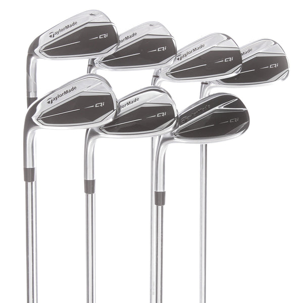 TaylorMade Qi Steel Mens Left Hand Irons 5-SW Regular - KBS Max 85