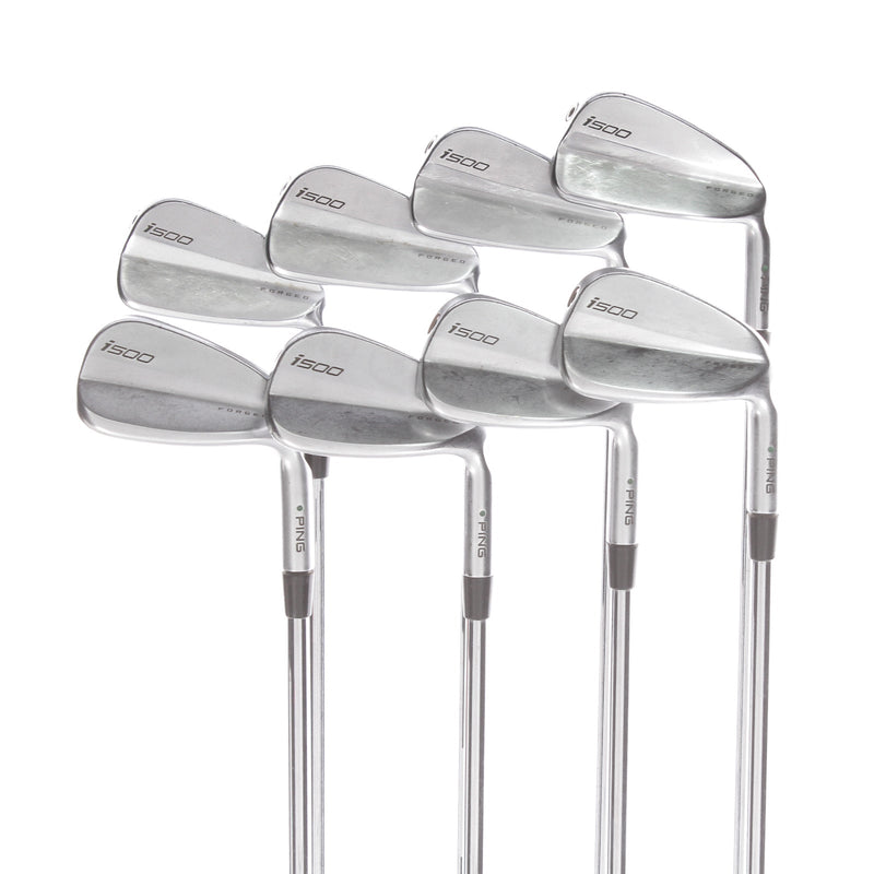 Ping i500 Steel Mens Right Hand Irons 4-UW Green Dot 2* Upright Stiff - Ping AWT 2.0