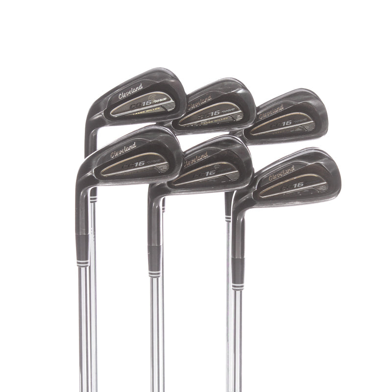 Cleveland CG16 Black Pearl Steel Mens Left Hand Irons 5-PW Stiff - Dynamic Gold S300