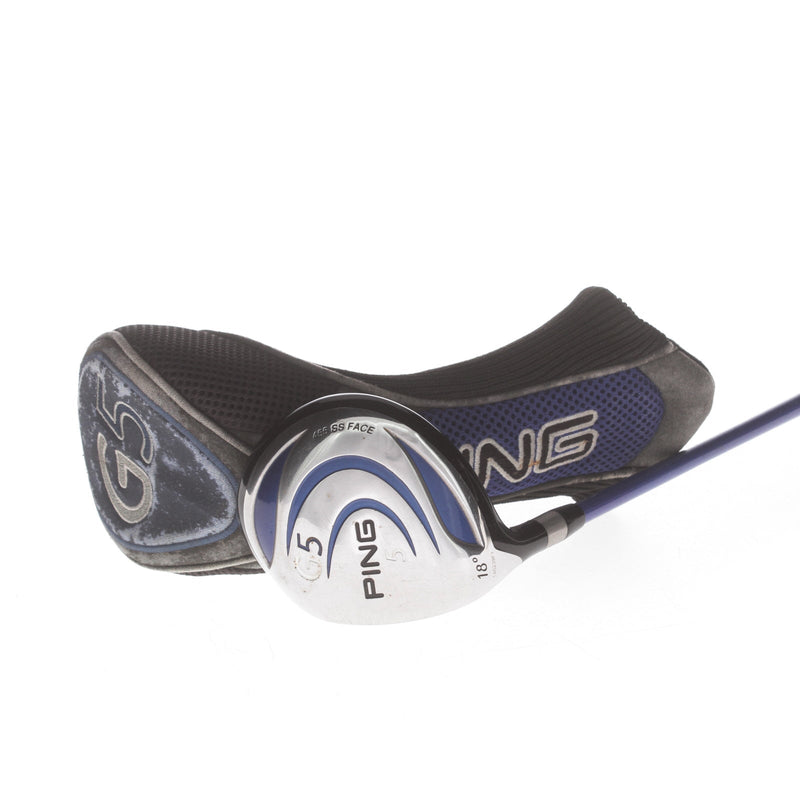 Ping G5 Graphite Mens Left Hand Fairway 5 Wood 18* Regular - Prolaunch Blue 75R