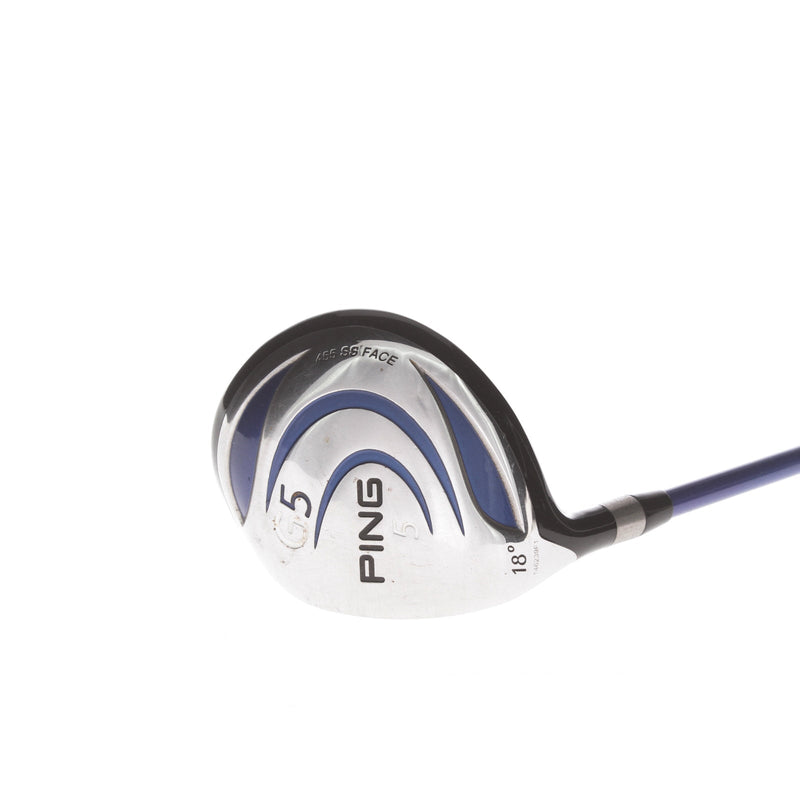 Ping G5 Graphite Mens Left Hand Fairway 5 Wood 18* Regular - Prolaunch Blue 75R