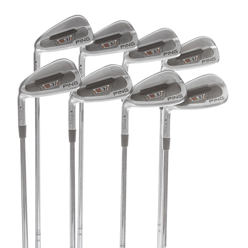 Ping S57 Steel Mens Left Hand Irons 3-PW Black Dot Stiff - Dynamic Gold S300