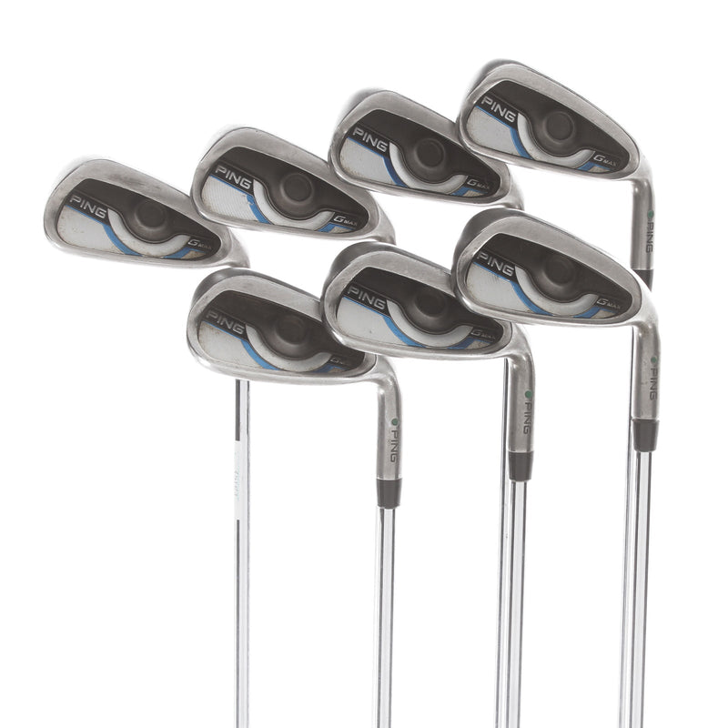 Ping GMax Steel Mens Right Hand Irons 4-PW Green Dot 2.25* Upright Regular - Ping AWT 2.0 R