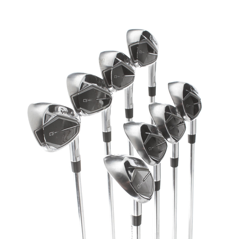 TaylorMade Qi Steel Mens Right Hand Irons 5-SW+AW Regular - KBS Max 85