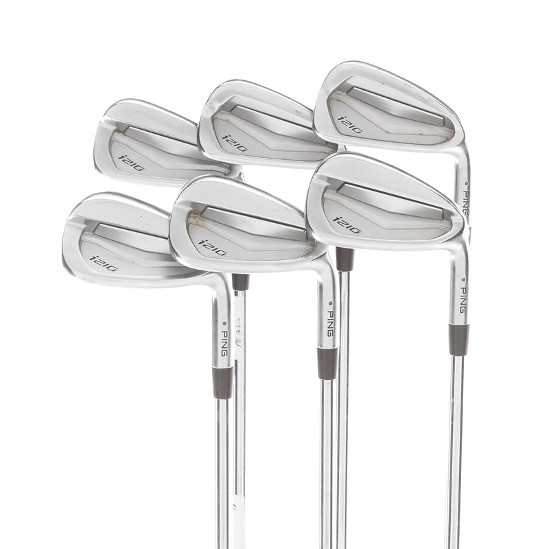 Ping i210 Steel Mens Right Hand Irons 5-PW Green Dot 2* Upright Stiff - Ping AWT 2.0