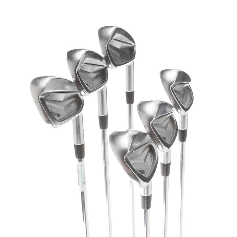 Ping i210 Steel Mens Right Hand Irons 5-PW Green Dot 2* Upright Stiff - Ping AWT 2.0