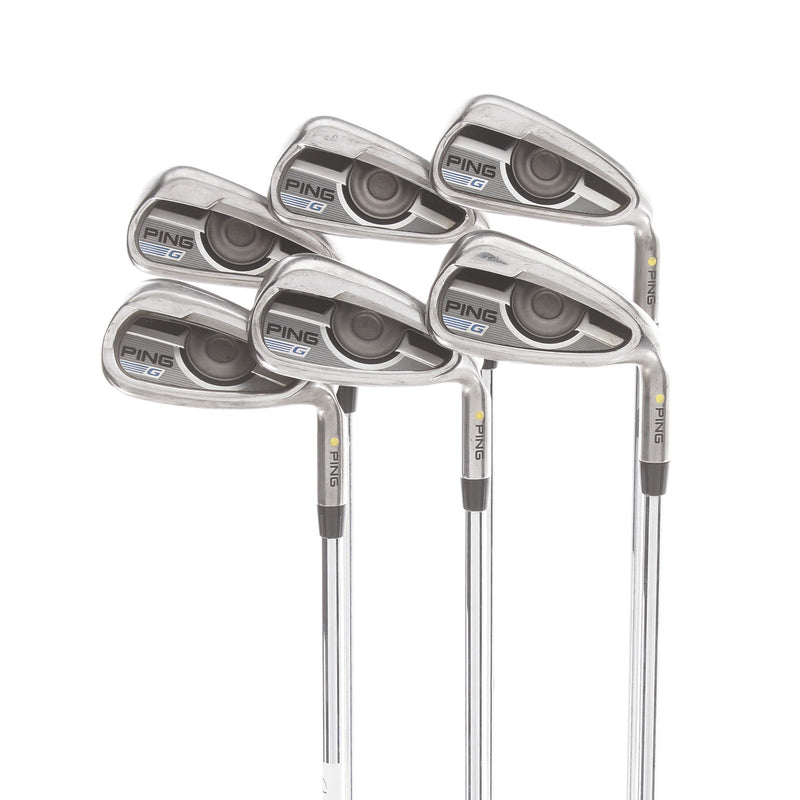 Ping G Series Steel Mens Right Hand Irons 5-PW Yellow Dot 1.5* Upright Stiff - Ping AWT 2.0