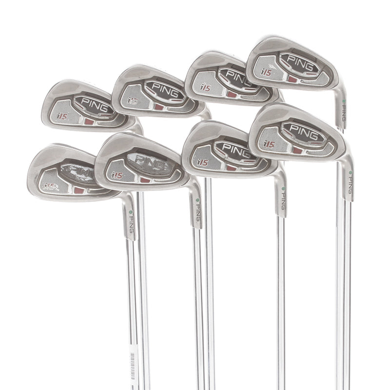 Ping i15 Steel Mens Right Hand Irons 3-PW Green Dot 2* Upright Regular - Ping AWT
