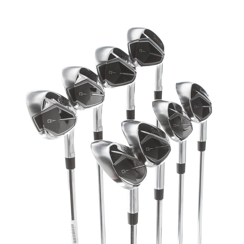 TaylorMade Qi Steel Mens Right Hand Irons 5-SW+AW Regular - KBS Max 85