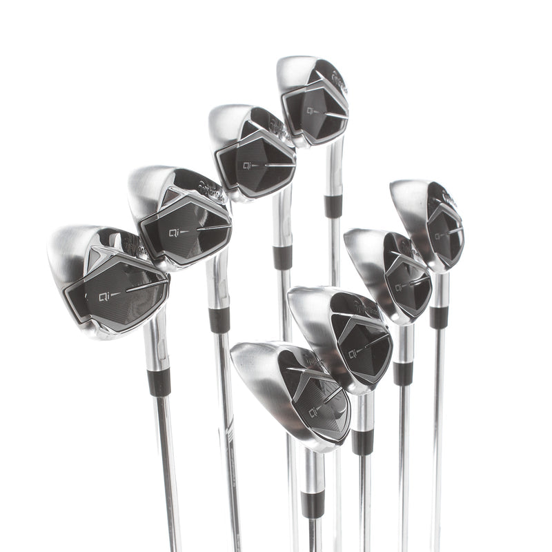 TaylorMade Qi Steel Mens Right Hand Irons 5-SW+AW Regular - KBS Max 85