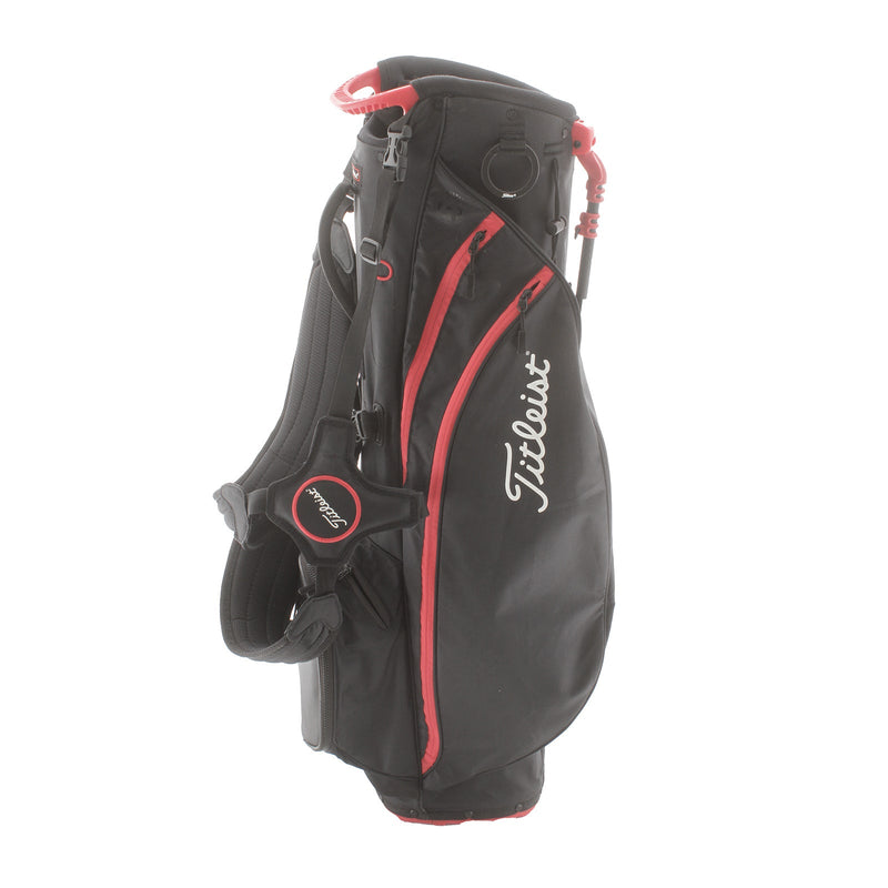 Titleist 4 Carbon Stand Bag - Black/ White/ Red