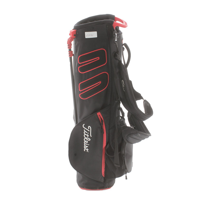 Titleist 4 Carbon Stand Bag - Black/ White/ Red