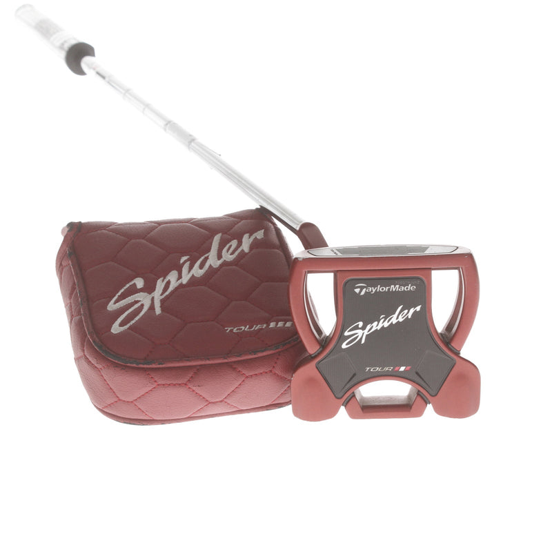 TaylorMade Spider Tour Red Mens Left Hand Putter 34" Mallet TaylorMade - Super Stroke Tour 1.0