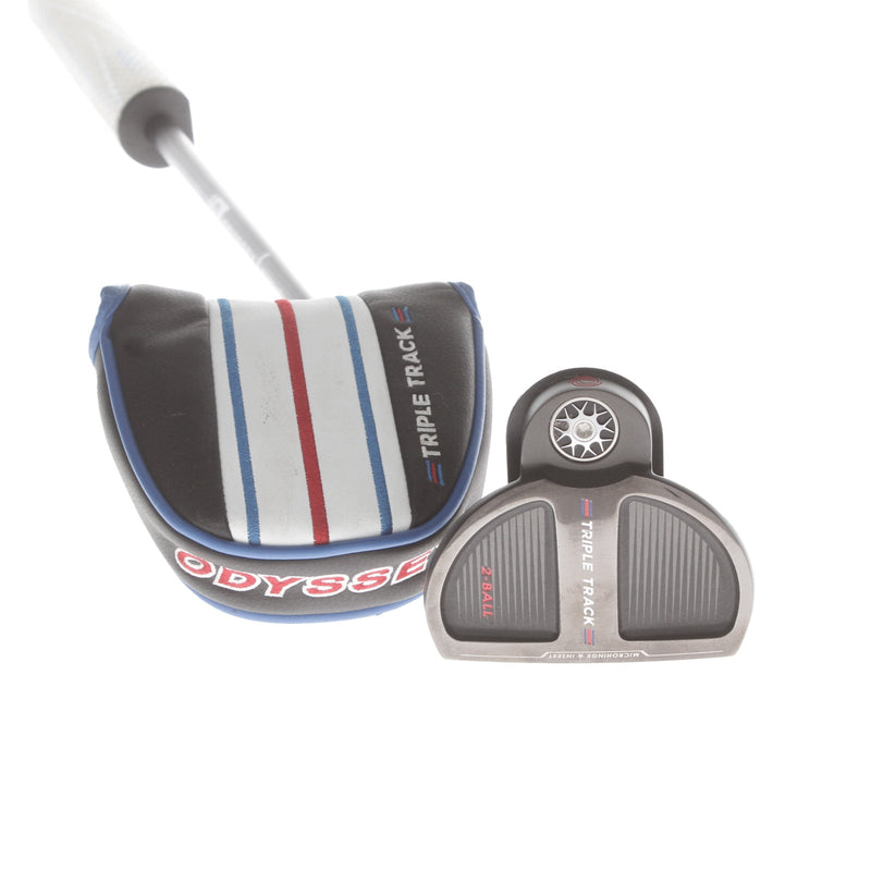 Odyssey 2-Ball Triple Track Mens Right Hand Putter 34" Mallet Stroke Lab - Super Stroke FATSO 5.0