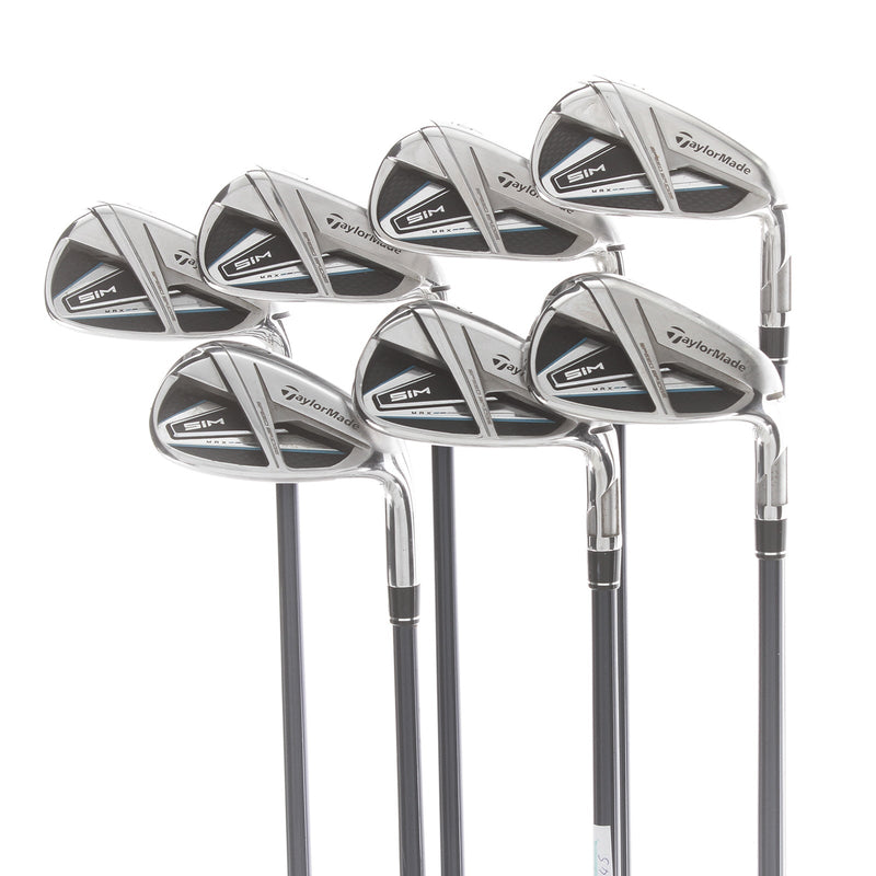 TaylorMade Sim Max Graphite Mens Right Hand Irons 5-SW Stiff - Fujikura Ventus Blue 7-S