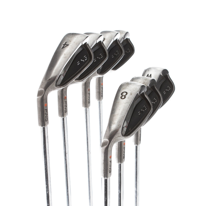 Ping G25 Steel Mens Left Hand Irons 4-PW Orange Dot 2* Flat Regular -