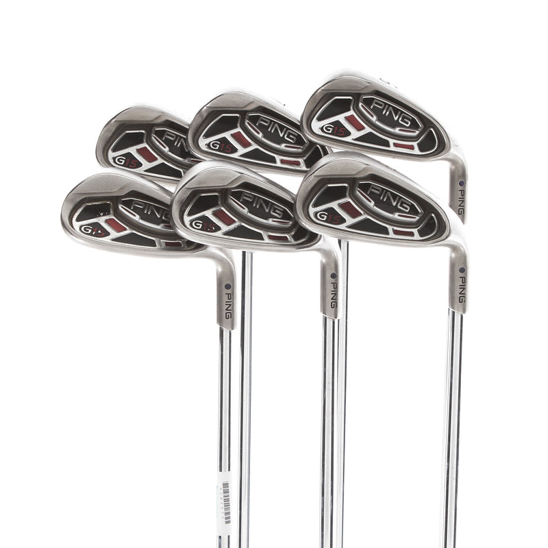 Ping G15 Steel Mens Right Hand Irons 6-SW Purple Dot 1.5* Flat Regular - Ping AWT