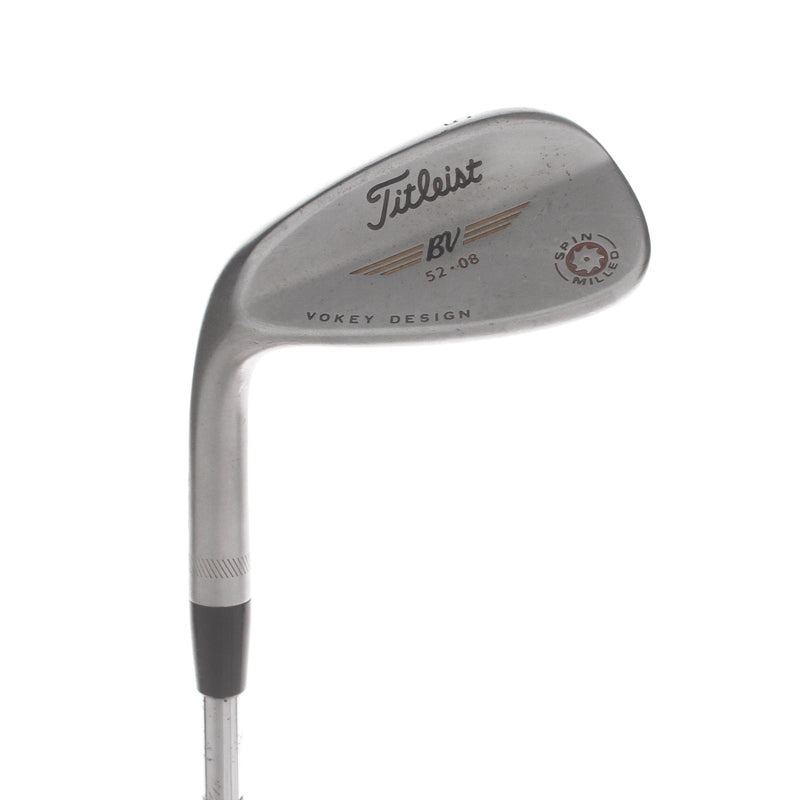 Titleist Vokey Design Spin Milled Steel Mens Left Hand Gap Wedge 52* 8 Bounce Wedge - BV Vokey