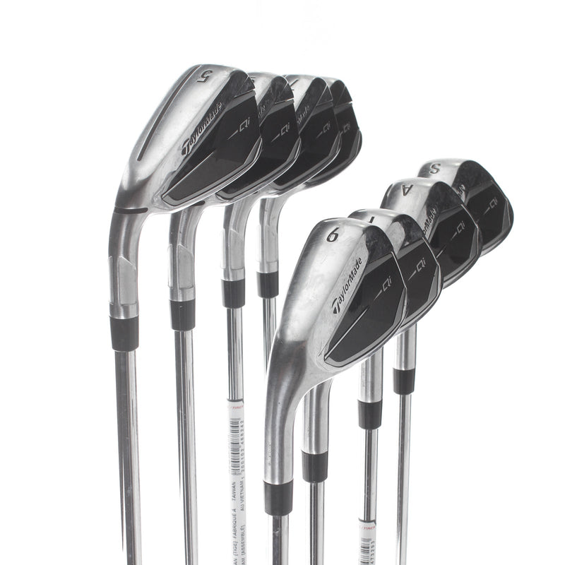 TaylorMade Qi Steel Mens Left Hand Irons 5-SW+AW Regular - KBS Max 85
