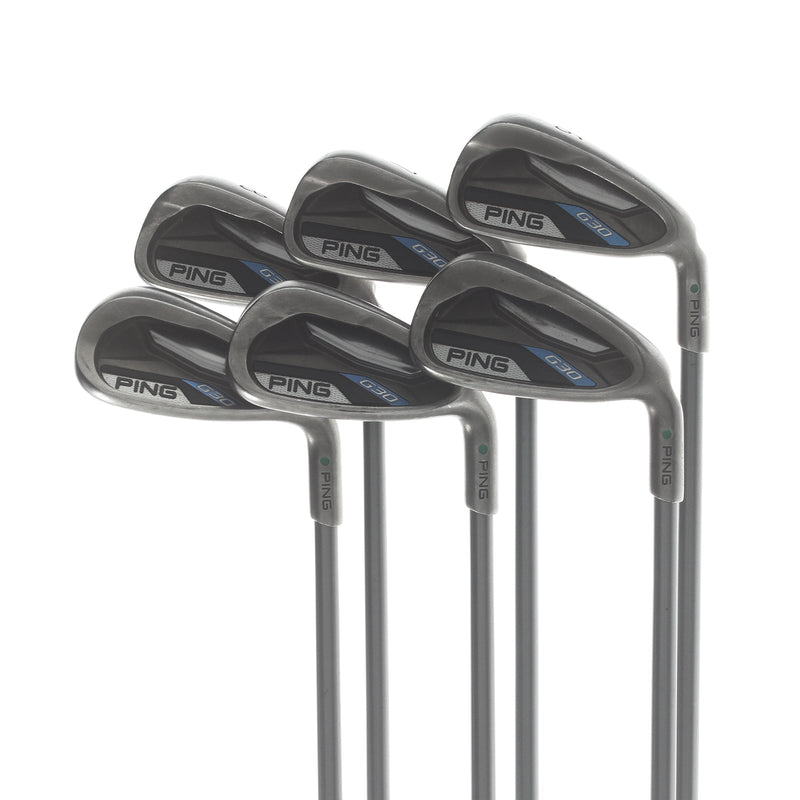 Ping G30 Graphite Mens Right Hand Irons 6-SW Green Dot 2.25* Upright Senior - Ping TFC 419