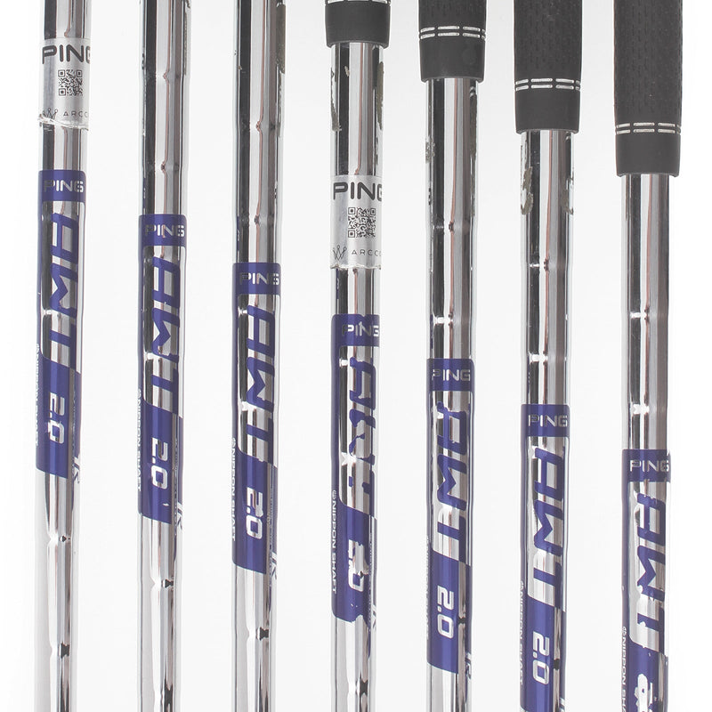 Ping G710 Steel Mens Right Hand Blue Dot Irons 4-PW 1* Upright Regular - Ping AWT 2.0