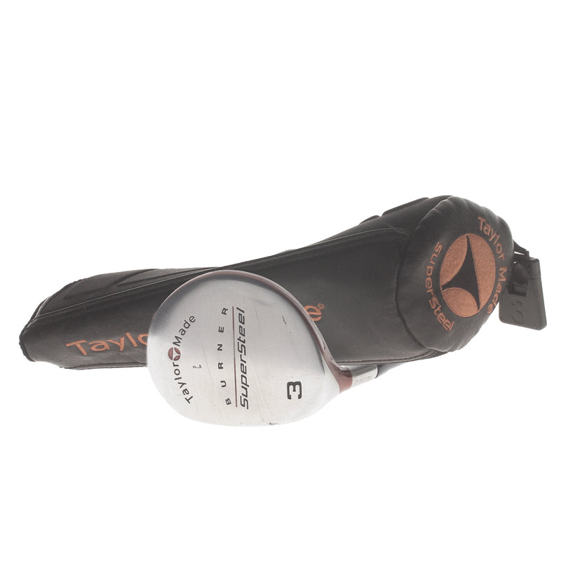 TaylorMade Burner Super Steel Graphite Mens Left Hand Fairway 3 Wood 15* Stiff - TaylorMade Bubble S-90