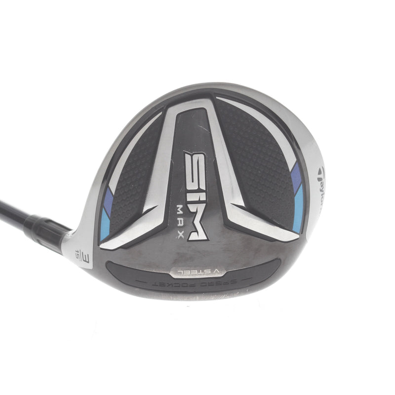 TaylorMade Sim Max Graphite Mens Right Hand Fairway 3 Wood Regular - Ventus Blue FW 5-R