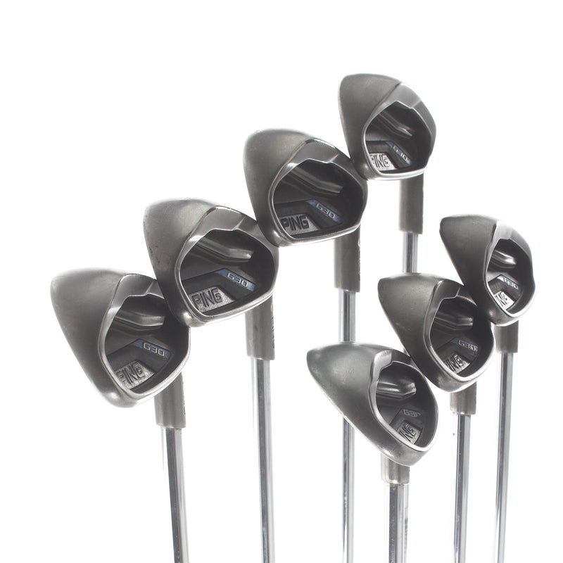 Ping G30 Steel Mens Right Hand Irons 5-SW Yellow Dot 1.5* Upright Soft Regular - Ping CFS Distance