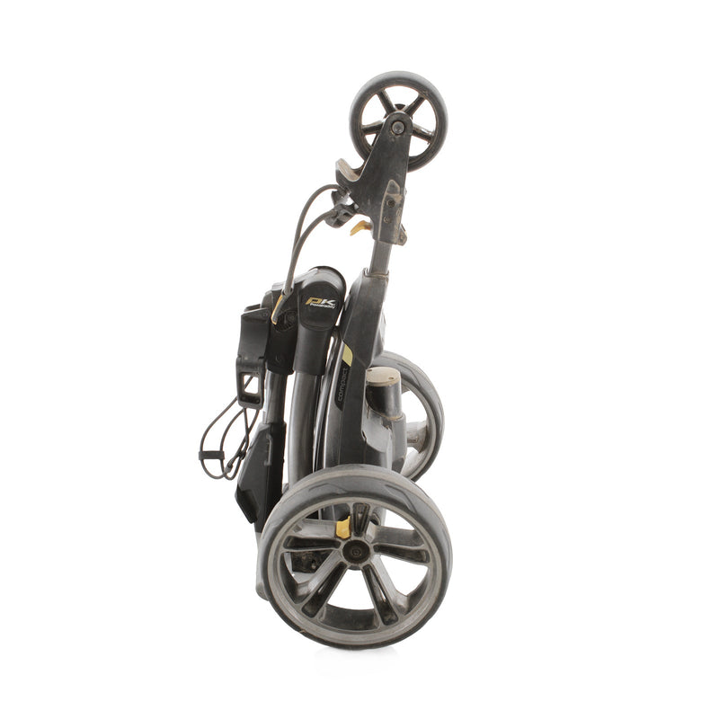 PowaKaddy CT6 3-Wheel Electric Trolley 18 Hole Lithium - Gunmetal Yellow