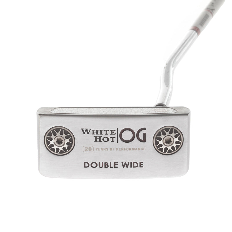 Odyssey White Hot OG Double Wide Mens Right Hand Putter 34.5" Mid-Mallet - Golf Pride Reverse Taper