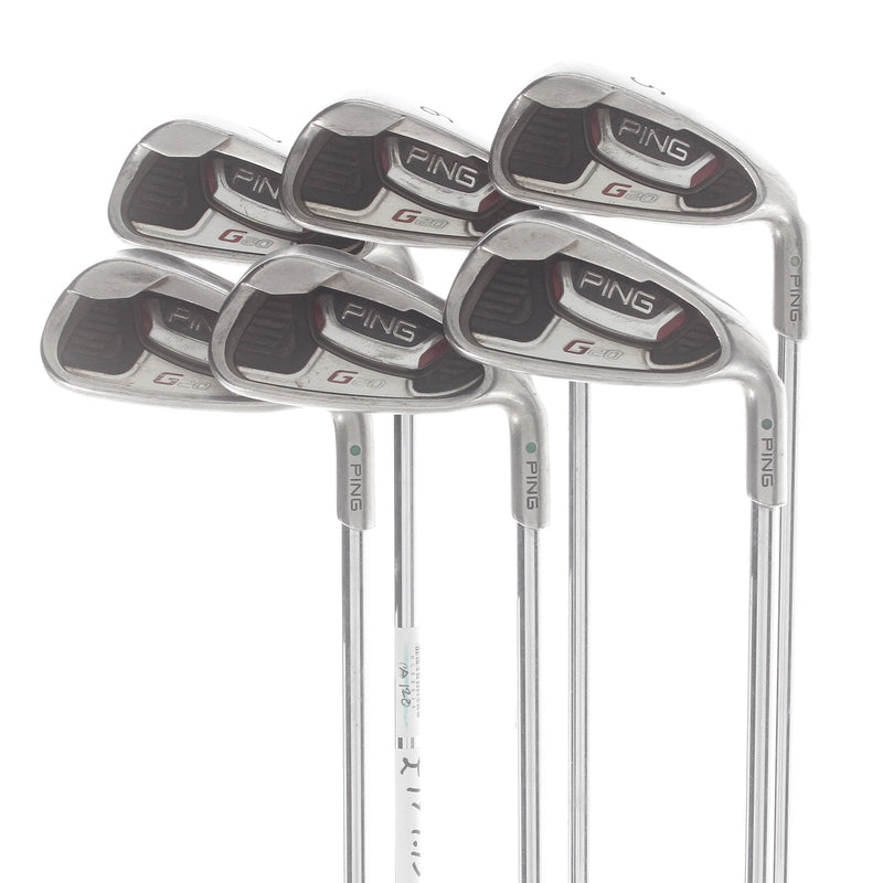 Ping G20 Steel Mens Right Hand Irons 5-PW Green Dot 2* Upright Regular - Ping CFS