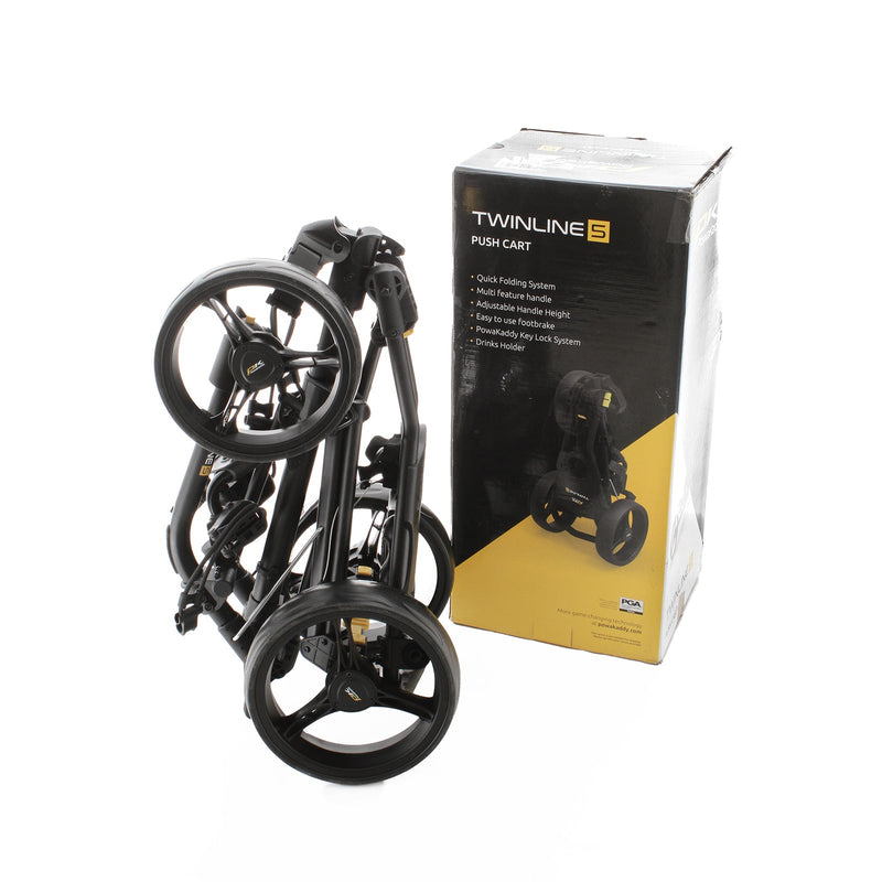 PowaKaddy Twinline 5 3-Wheel Push/Pull Trolley - Black