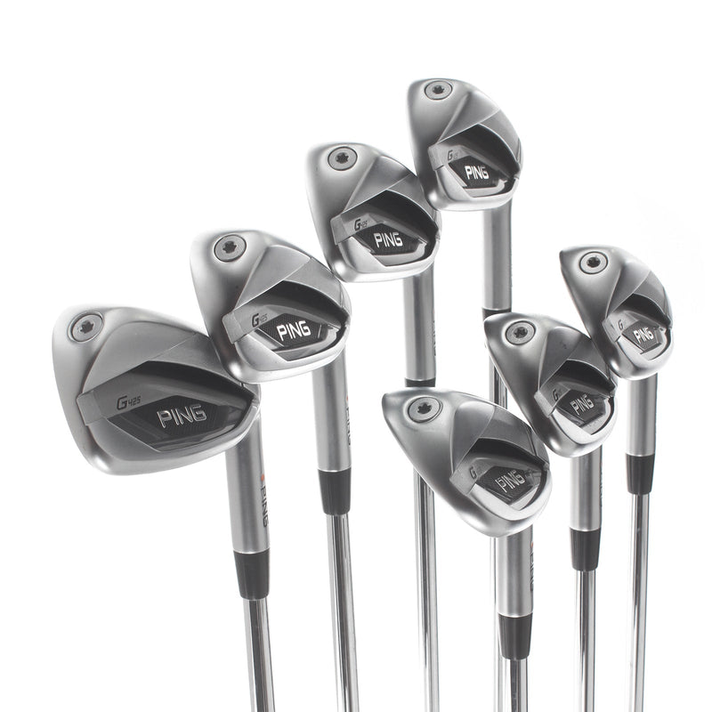 Ping G425 Steel Mens Right Hand Irons 5-SW Red Dot 1* Flat Stiff - Ping AWT 2.0