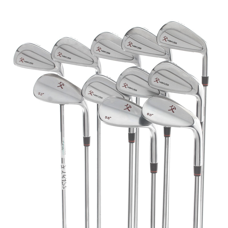 Hakusa Steel Mens Right Hand Irons 3-GW+SW+LW Extra Stiff - Rifle 6.5