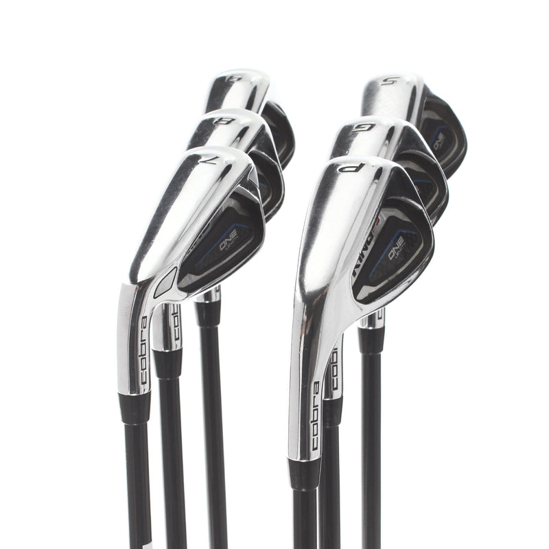 Cobra King F9 One Length Graphite Mens Left Hand Irons 7-GW+SW Regular - Fujikura Atmos 6R