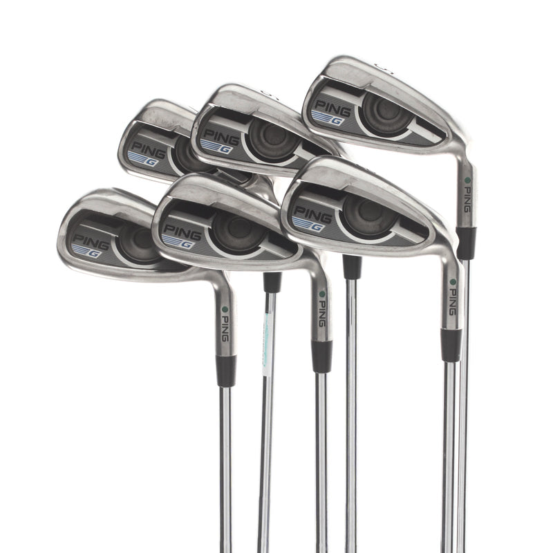 Ping G Steel Mens Right Hand Irons 5-PW Green Dot 2* Upright Stiff - Ping CFS