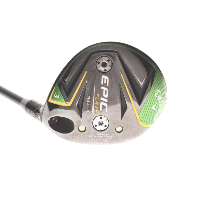 Callaway Epic Flash Sub Zero Graphite Mens Right Hand Fairway 3 Wood 15* Stiff - HZRDUS Smoke Black 70g