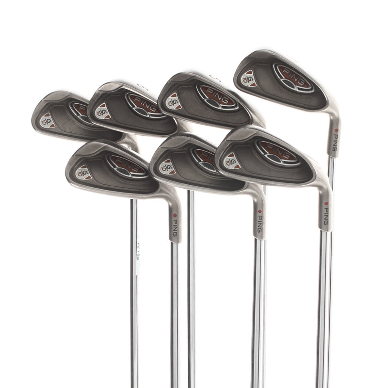 Ping G10 Steel Mens Right Hand Irons 4-PW Red Dot 0.75* Flat Regular - Ping AWT