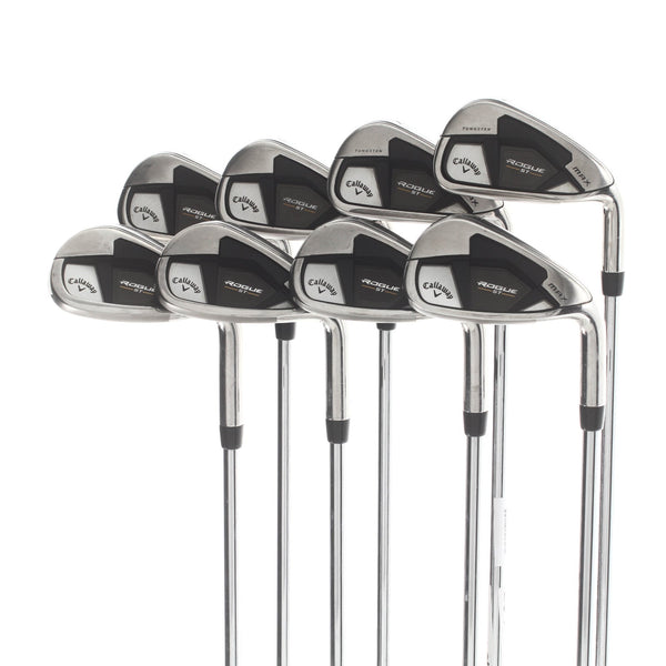 Callaway Rogue ST Max Steel Mens Right Hand Irons 6-PW+AW+SW Regular - Project X Rifle 105GR 5.5