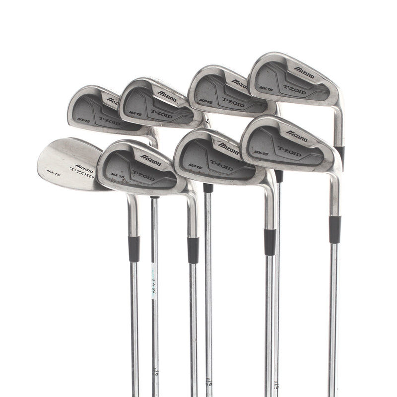 Mizuno MX-15 T-Zoid Steel Mens Right Hand Irons 4-SW Stiff - True Temper Release